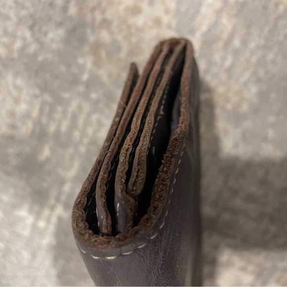 Leather Master Brantford Ont. Canada Quality Leather Wallet Raw Edge Deep Purple - Picture 7 of 9